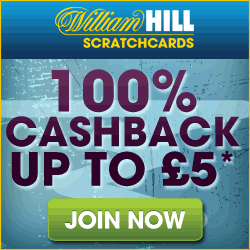 William Hill Scratchcards £5 Cashback