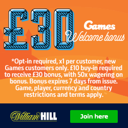 William Hill Games £30 Bonus